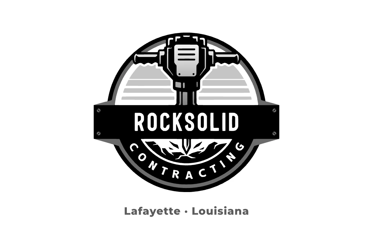 RockSolid Contracting logo: concrete, demolition and drainage in Lafayette, Louisiana